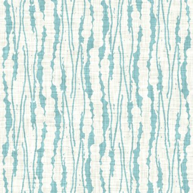 Ege deniz mavisi çizgili desenli keten desenli arka plan. Yazlık yaşam tarzı ev dekorasyonu efekti. Deniz yeşili yıkama grunge dalga çizgisi bulanık. Dekoratif tekstil dikişsiz desen