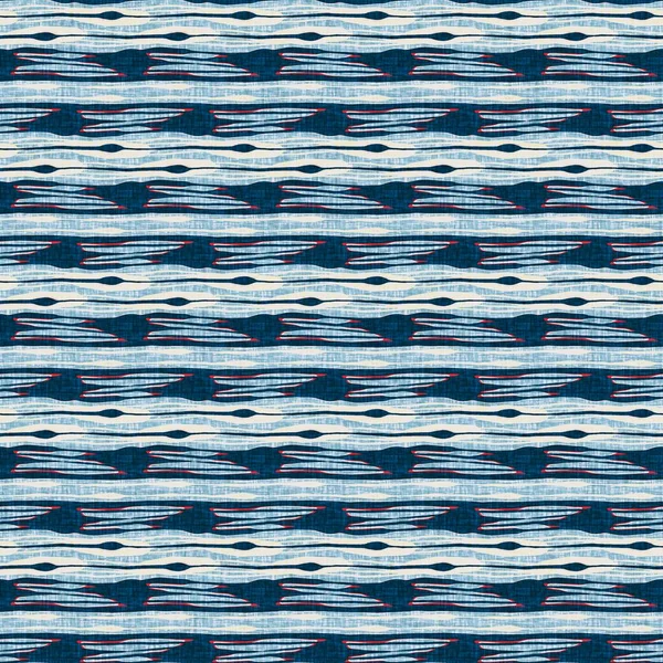 Indigo azul horizontal raya rota patrón náutico sin costura. Línea marina moderna estampado marinero a rayas. Estilo textil clásico de tela de nantucket. Decoración marítima de verano. impresión de moda masculina Preppy — Foto de Stock