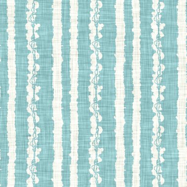 Ege deniz mavisi çizgili desenli keten desenli arka plan. Yazlık yaşam tarzı ev dekorasyonu efekti. Deniz yeşili yıkama grunge dalga çizgisi bulanık. Dekoratif tekstil dikişsiz desen