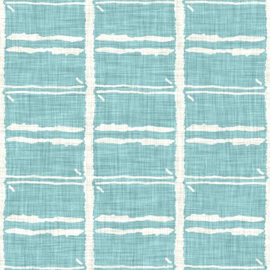 Ege deniz mavisi çizgili desenli keten desenli arka plan. Yazlık yaşam tarzı ev dekorasyonu efekti. Deniz yeşili yıkama grunge dalga çizgisi bulanık. Dekoratif tekstil dikişsiz desen