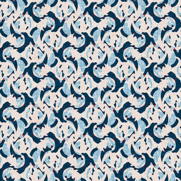 Indigo azul moteado rejilla comprobar patrón sin costura náutica. Línea marina irregular moderna estampado marinero geométrico. Estilo textil clásico de tela de nantucket. Decoración marítima de verano. Moda masculina print — Foto de Stock