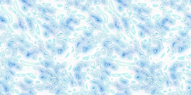 Yumuşak blu su, dikişsiz su birikintisi sınır deseni. Taze organik ıslak havuz kenarları süsleme arka planı. Girdap mavisi bozunmuş bulanık kurdele şeridi. Yaz plaj tasarımı afişi için dalgalı dekor çizimi.