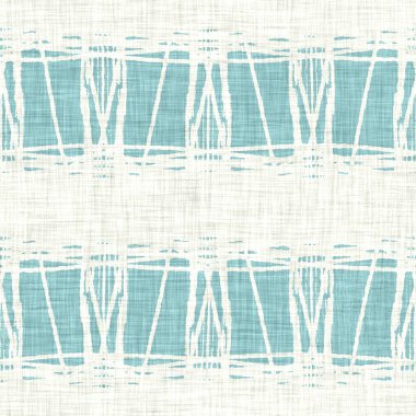 Ege deniz mavisi çizgili desenli keten desenli arka plan. Yazlık yaşam tarzı ev dekorasyonu efekti. Deniz yeşili yıkama grunge dalga çizgisi bulanık. Dekoratif tekstil dikişsiz desen