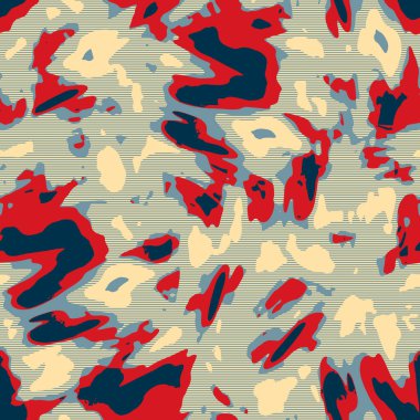 Klasik deniz mavisi, kırmızı, sarı, dikişsiz doku. Modern retro-yüzme modadan izler giyer. Memphis tarzı maskülen grunge soyut arka plan. Yüksek kaliteli jpg kumaşı.