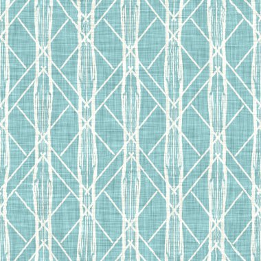 Ege deniz mavisi çizgili desenli keten desenli arka plan. Yazlık yaşam tarzı ev dekorasyonu efekti. Deniz yeşili yıkama grunge dalga çizgisi bulanık. Dekoratif tekstil dikişsiz desen