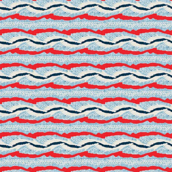 Ίντιγκο μπλε οριζόντια σπασμένη λωρίδα ναυτική αδιάλειπτη μοτίβο. Μοντέρνα ναυτική γραμμή ριγέ ναυτικό αποτύπωμα. Κλασσικό υφασμάτινο ναντάκετ στυλ. Καλοκαιρινή διακόσμηση. Preppy αρρενωπό σχέδιο μόδας — Φωτογραφία Αρχείου
