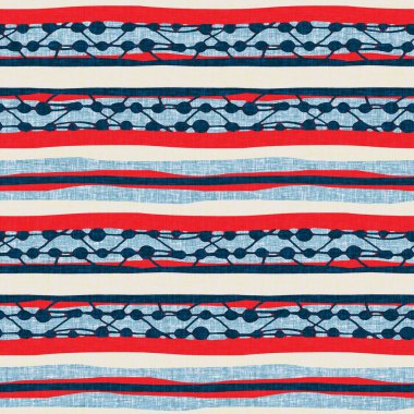 İndigo mavisi yatay kırık çizgili, denizdeki pürüzsüz desen. Modern deniz hattı çizgili denizci baskısı. Klasik Nantucket kumaş tarzı. Yaz deniz dekoru. Hazırsı erkeksi moda baskısı.
