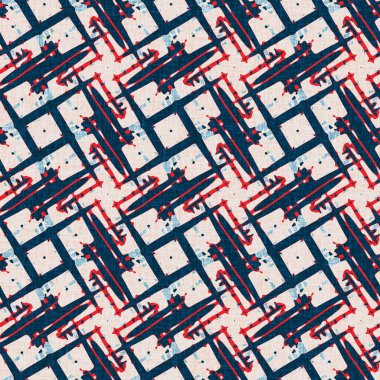 İndigo mavisi noktalı şebeke, denizdeki kusursuz şablonu kontrol et. Modern düzensiz deniz çizgisi geometrik denizci baskısı. Klasik Nantucket kumaş tarzı. Yaz deniz dekoru. Erkeksi moda baskısı