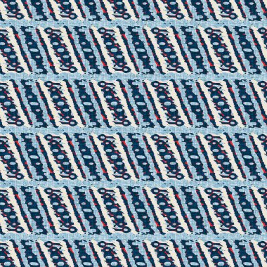 İndigo mavisi yatay kırık çizgili, denizdeki pürüzsüz desen. Modern deniz hattı çizgili denizci baskısı. Klasik Nantucket kumaş tarzı. Yaz deniz dekoru. Hazırsı erkeksi moda baskısı.