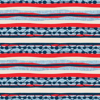 İndigo mavisi yatay kırık çizgili, denizdeki pürüzsüz desen. Modern deniz hattı çizgili denizci baskısı. Klasik Nantucket kumaş tarzı. Yaz deniz dekoru. Hazırsı erkeksi moda baskısı.