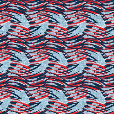 İndigo mavisi yatay kırık çizgili, denizdeki pürüzsüz desen. Modern deniz hattı çizgili denizci baskısı. Klasik Nantucket kumaş tarzı. Yaz deniz dekoru. Hazırsı erkeksi moda baskısı.