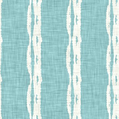 Ege deniz mavisi çizgili desenli keten desenli arka plan. Yazlık yaşam tarzı ev dekorasyonu efekti. Deniz yeşili yıkama grunge dalga çizgisi bulanık. Dekoratif tekstil dikişsiz desen