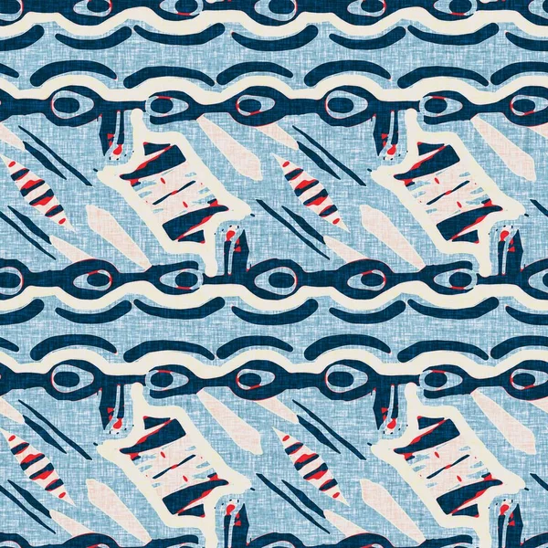 Indigo azul horizontal raya rota patrón náutico sin costura. Línea marina moderna estampado marinero a rayas. Estilo textil clásico de tela de nantucket. Decoración marítima de verano. impresión de moda masculina Preppy — Foto de Stock