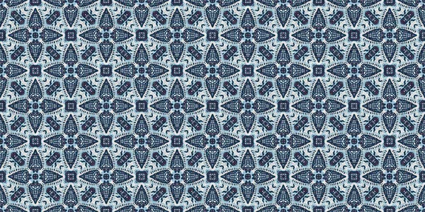 İndigo mavisi, kırmızı, batik, jeo, denizcilik, kusursuz sınır deseni. Modern marin geometrik kaleydoskop pankartı. Nantucket kumaş tarzı. Yaz kırsal erkeksi aşınmış keten etkisi kenar bandı 