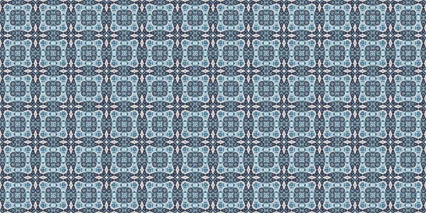 Indigo blue red batik geo nautical seamless border pattern. Modern marin geometric kaleidoscope banner. Nantucket fabric textile style. Summer rustic masculine worn linen effect edging trim tape — Stock Photo, Image