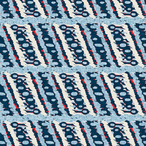İndigo mavisi yatay kırık çizgili, denizdeki pürüzsüz desen. Modern deniz hattı çizgili denizci baskısı. Klasik Nantucket kumaş tarzı. Yaz deniz dekoru. Hazırsı erkeksi moda baskısı.