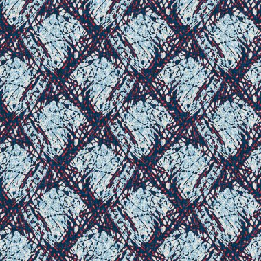 İndigo mavisi noktalı şebeke, denizdeki kusursuz şablonu kontrol et. Modern düzensiz deniz çizgisi geometrik denizci baskısı. Klasik Nantucket kumaş tarzı. Yaz deniz dekoru. Erkeksi moda baskısı