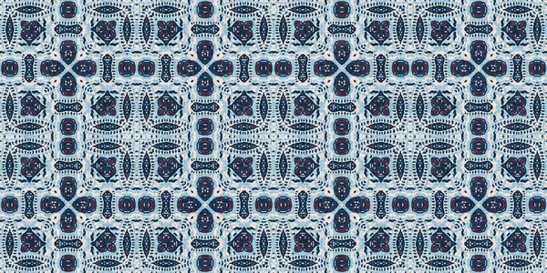 İndigo mavisi, kırmızı, batik, jeo, denizcilik, kusursuz sınır deseni. Modern marin geometrik kaleydoskop pankartı. Nantucket kumaş tarzı. Yaz kırsal erkeksi aşınmış keten etkisi kenar bandı 