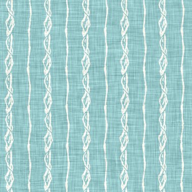 Ege deniz mavisi çizgili desenli keten desenli arka plan. Yazlık yaşam tarzı ev dekorasyonu efekti. Deniz yeşili yıkama grunge dalga çizgisi bulanık. Dekoratif tekstil dikişsiz desen