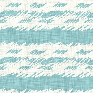 Ege deniz mavisi çizgili desenli keten desenli arka plan. Yazlık yaşam tarzı ev dekorasyonu efekti. Deniz yeşili yıkama grunge dalga çizgisi bulanık. Dekoratif tekstil dikişsiz desen