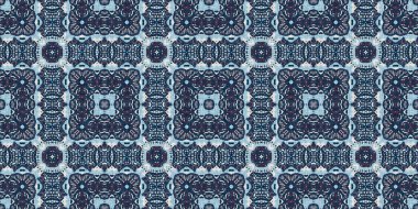 İndigo mavisi, kırmızı, batik, jeo, denizcilik, kusursuz sınır deseni. Modern marin geometrik kaleydoskop pankartı. Nantucket kumaş tarzı. Yaz kırsal erkeksi aşınmış keten etkisi kenar bandı 