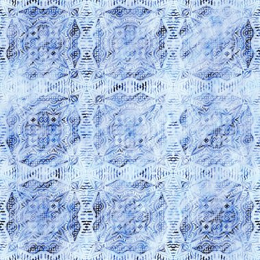 Çivit mavisi grunge çamaşır bezi izi deseni. Modern rustik nantucket solgun aşınmış kumaş efektli arka plan. Erkek kravatı ev deco moda geometrik tasarımı boyanmış