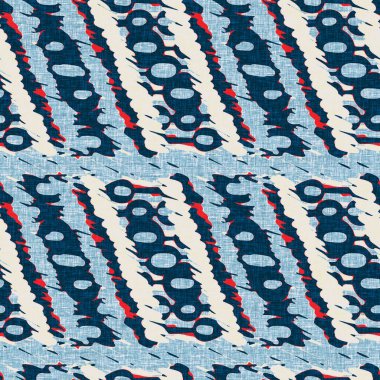 İndigo mavisi yatay kırık çizgili, denizdeki pürüzsüz desen. Modern deniz hattı çizgili denizci baskısı. Klasik Nantucket kumaş tarzı. Yaz deniz dekoru. Hazırsı erkeksi moda baskısı.