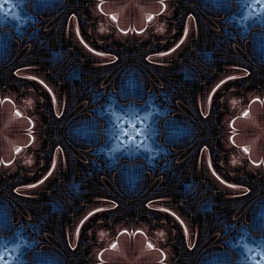 Koyu mavi bandana tarzı kravat izi. Kusursuz etnik ipekten ev dekorasyonu, erkeksi renkte fayanslar. Modern vintage yastık, yastık ve boho moda tekrarı için.