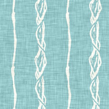 Ege deniz mavisi çizgili desenli keten desenli arka plan. Yazlık yaşam tarzı ev dekorasyonu efekti. Deniz yeşili yıkama grunge dalga çizgisi bulanık. Dekoratif tekstil dikişsiz desen