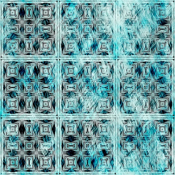 Aegean Teal green grunge wash linen print pattern. Modern rustic nantucket distressed fabric textile effect background in nautical maritime style. Tie dye worn home decor fashion geometric design —  Fotos de Stock