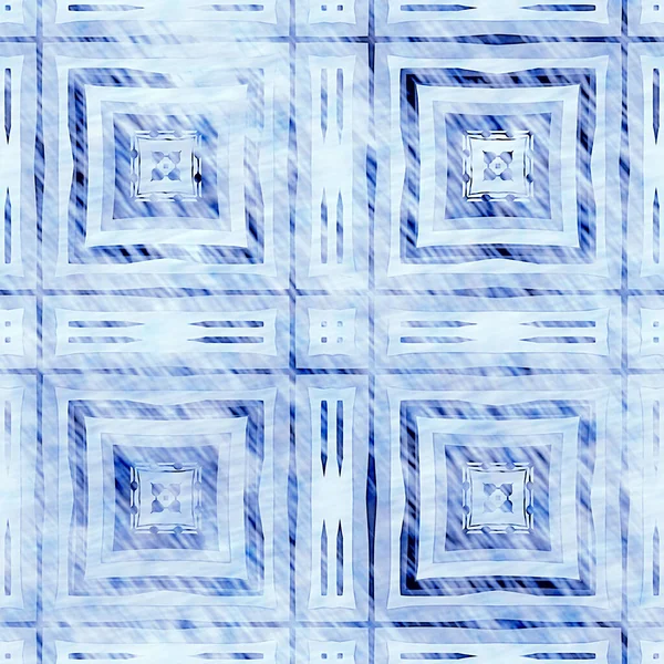 Indigo blauwe grunge wassen linnen print patroon. Moderne rustieke nantucket noodlijdende stof textiel effect achtergrond in bleke versleten stijl. Mannelijke stropdas geverfd home deco mode geometrisch ontwerp — Stockfoto