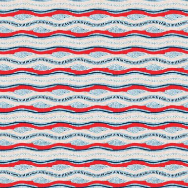 İndigo mavisi yatay kırık çizgili, denizdeki pürüzsüz desen. Modern deniz hattı çizgili denizci baskısı. Klasik Nantucket kumaş tarzı. Yaz deniz dekoru. Hazırsı erkeksi moda baskısı.