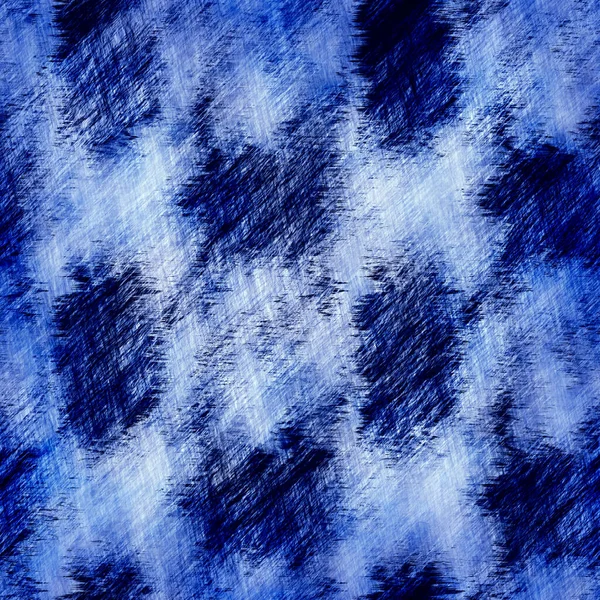 Indigo blue mottled grunge wash linen print pattern. Modern nantucket distressed fabric textile effect background in nautical maritime style. Masculine tie dye worn home deco fashion batik design — Photo