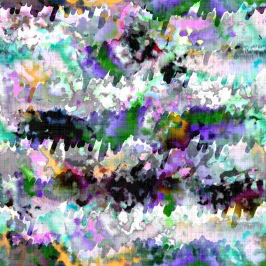 Dağınık yaz kravatlı batik plaj desenli. Kusursuz renkli lekeli uzay boyalı efekt modayı. Yumuşak döşenmiş arka plan yıkanmış. 