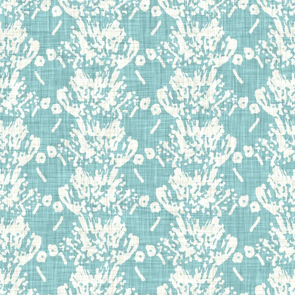 Aegean teal liner stripe patterned linen texture background. Summer coastal living style home decor fabric effect. Sea green wash grunge wave line blur material. Decorative textile seamless pattern — Stock Photo, Image