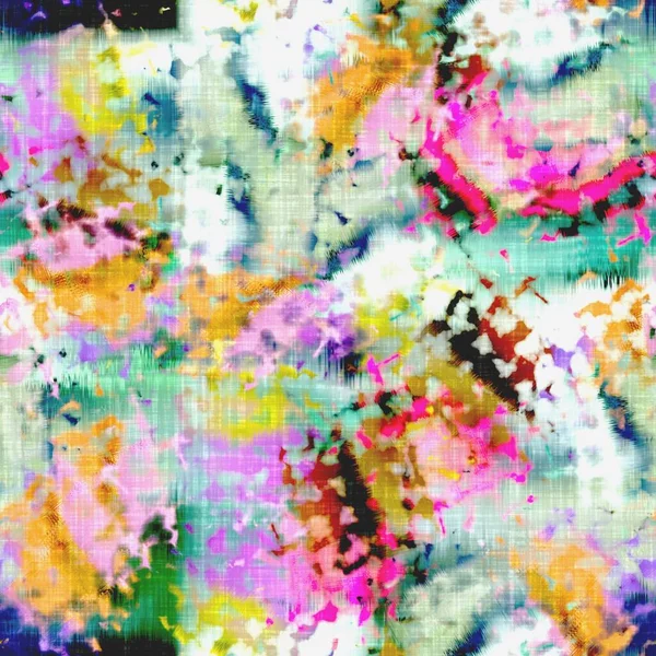 Dağınık yaz kravatlı batik plaj desenli. Kusursuz renkli lekeli uzay boyalı efekt modayı. Yumuşak döşenmiş arka plan yıkanmış. 