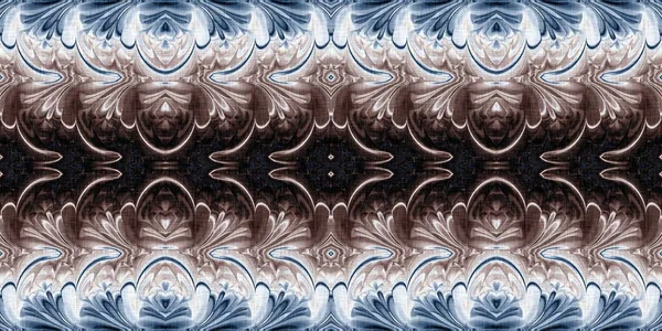 Mörk indigo blu bandanna stil slips färgämne gräns mönster. Sömlös vintage etniskt silke heminredning kantband design. Ett maskulint band. För modern vintage scarf och mode dekoration. — Stockfoto