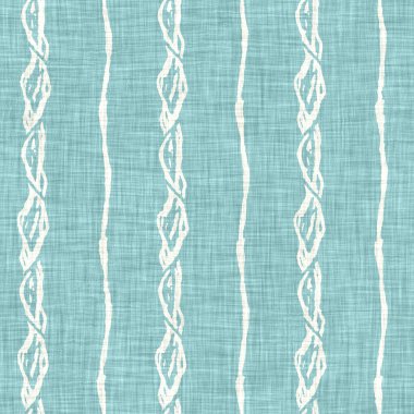 Ege deniz mavisi çizgili desenli keten desenli arka plan. Yazlık yaşam tarzı ev dekorasyonu efekti. Deniz yeşili yıkama grunge dalga çizgisi bulanık. Dekoratif tekstil dikişsiz desen