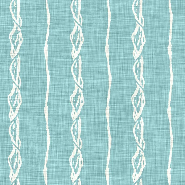 Ege deniz mavisi çizgili desenli keten desenli arka plan. Yazlık yaşam tarzı ev dekorasyonu efekti. Deniz yeşili yıkama grunge dalga çizgisi bulanık. Dekoratif tekstil dikişsiz desen