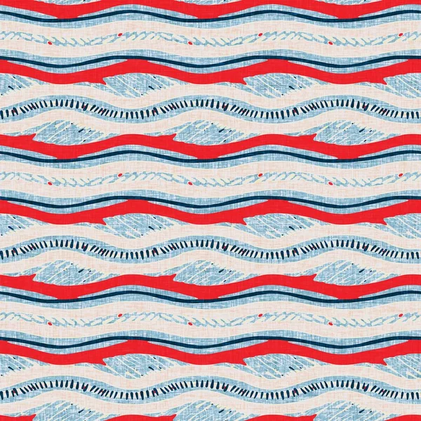 İndigo mavisi yatay kırık çizgili, denizdeki pürüzsüz desen. Modern deniz hattı çizgili denizci baskısı. Klasik Nantucket kumaş tarzı. Yaz deniz dekoru. Hazırsı erkeksi moda baskısı.