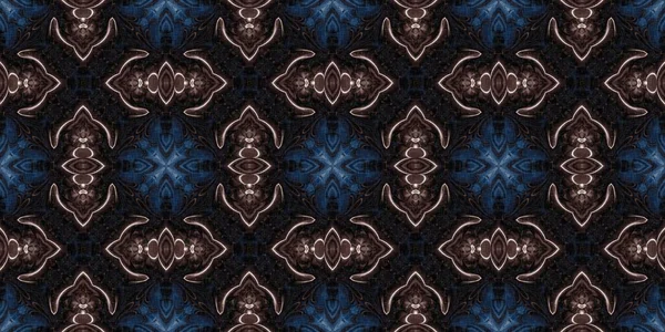 Dark indigo blu bandanna style tie border pattern. Бесшовный винтажный этнический шелк домашний декор кромки ленты дизайн. Мужская лента. Для современного винтажного шарфа и декора моды. — стоковое фото