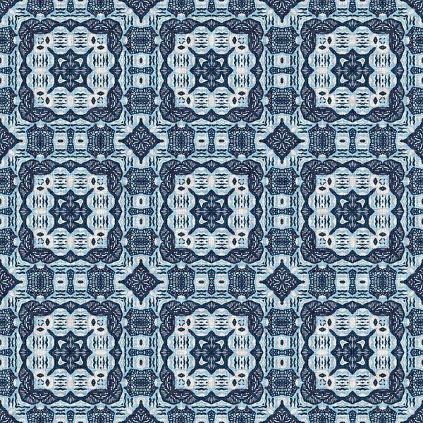 İndigo mavisi, kırmızı, batik, jeo, denizcilik, kusursuz desen. Modern marin geometrik kaleydoskop denizci baskısı. Nantucket kumaş tarzı. Yaz kırsal erkeksi aşınmış keten efekti deniz dekoru. 