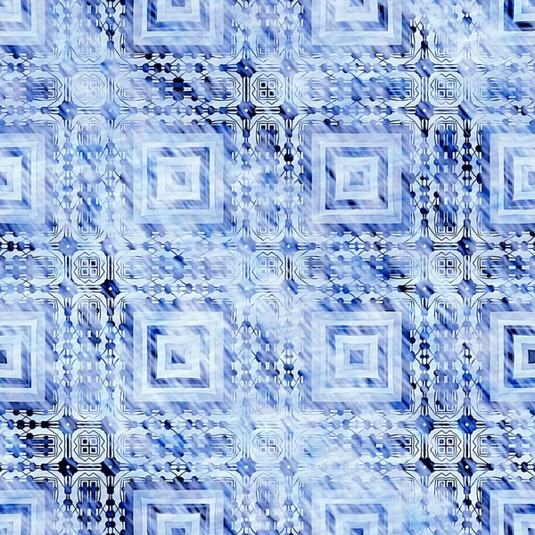 Indigo blauwe grunge wassen linnen print patroon. Moderne rustieke nantucket noodlijdende stof textiel effect achtergrond in bleke versleten stijl. Mannelijke stropdas geverfd home deco mode geometrisch ontwerp — Stockfoto