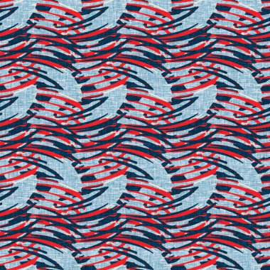 İndigo mavisi yatay kırık çizgili, denizdeki pürüzsüz desen. Modern deniz hattı çizgili denizci baskısı. Klasik Nantucket kumaş tarzı. Yaz deniz dekoru. Hazırsı erkeksi moda baskısı.