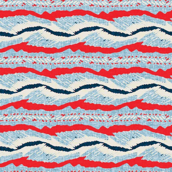 İndigo mavisi yatay kırık çizgili, denizdeki pürüzsüz desen. Modern deniz hattı çizgili denizci baskısı. Klasik Nantucket kumaş tarzı. Yaz deniz dekoru. Hazırsı erkeksi moda baskısı.