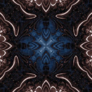 Koyu mavi bandana tarzı kravat izi. Kusursuz etnik ipekten ev dekorasyonu, erkeksi renkte fayanslar. Modern vintage yastık, yastık ve boho moda tekrarı için.