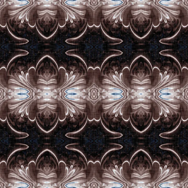 Dark indigo blue bandana style tie dye print pattern. Seamless ethnic silk home decor design with a masculine color tile. For modern vintage cushion, pillow and boho fashion repeat print. — Stock Photo, Image