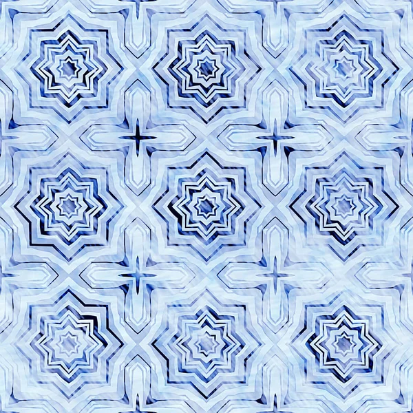 Modello di stampa in lino grunge blu indaco. Moderno nantucket rustico tessuto angosciato effetto tessile sfondo in stile pallido indossato. Cravatta maschile tinta casa deco moda design geometrico — Foto Stock