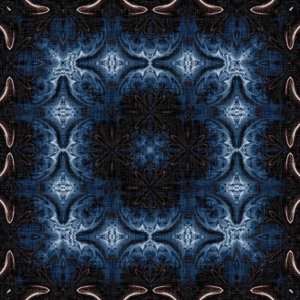 Koyu mavi bandana tarzı kravat izi. Kusursuz etnik ipekten ev dekorasyonu, erkeksi renkte fayanslar. Modern vintage yastık, yastık ve boho moda tekrarı için.