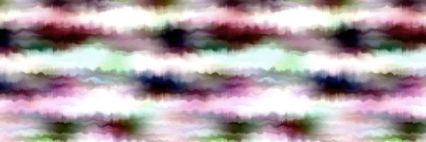 Funky summer ombre tie dye batik stripe border pattern. Seamless stain space dyed striped effect fashion trim edging. Washed out boho beach wear ribbon endless tape. — Stock Photo, Image